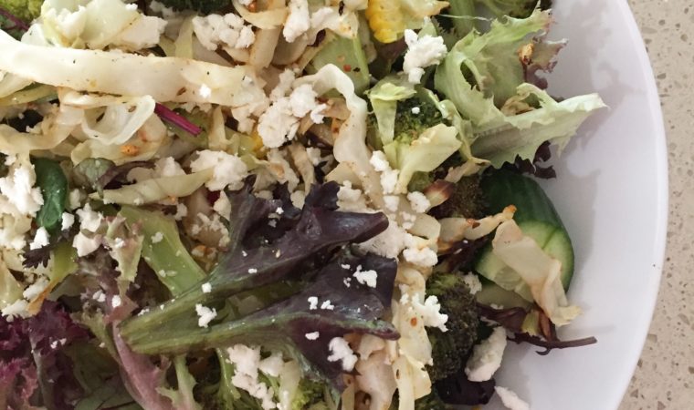 Roasted Broccoli and Cabbage Salad