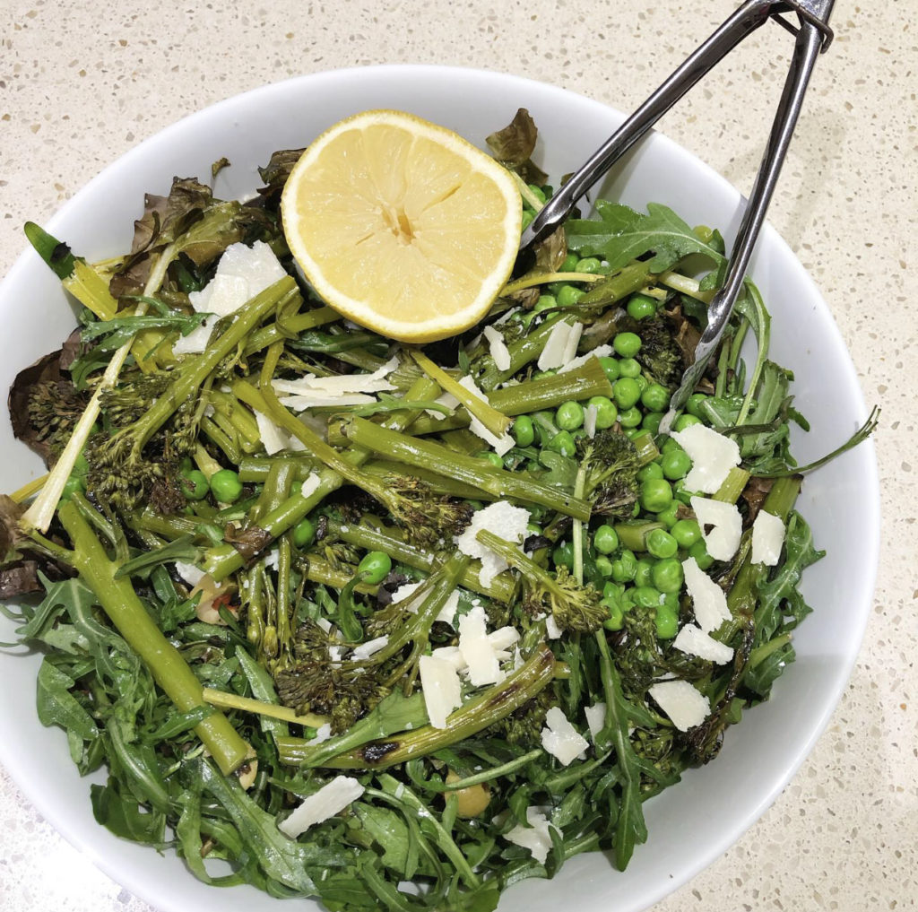 Roasted Broccolini, Pea & Rocket Salad
