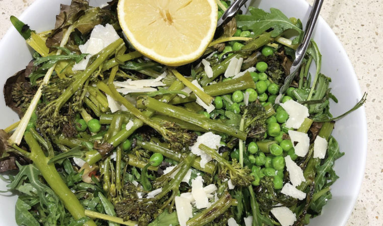 Roasted Broccolini, Pea & Rocket Salad